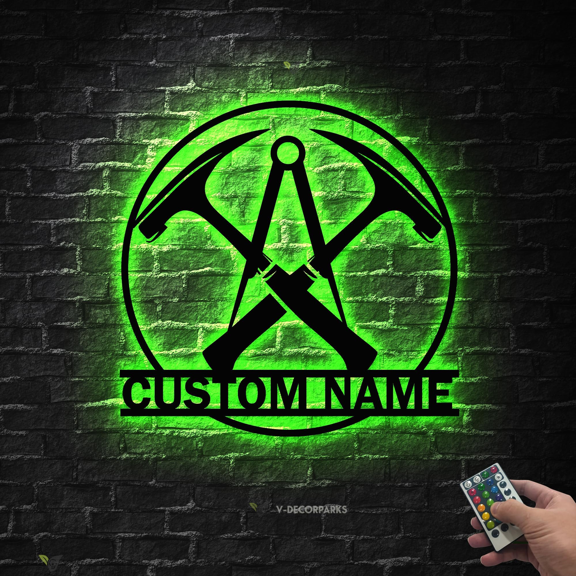 Custom Work Repairs Roofs Metal Wall Art Led Light Personalized Roofer Name Sign Roofing Construction Decoration Xmas Gift Home Decor Model_06
