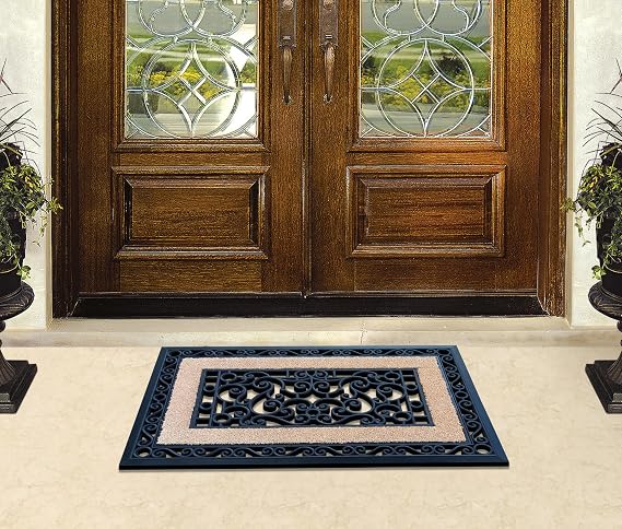 A1HC Natural Coir and Rubber Door Mat, 24 x 36, Thick Durable, Heavy Duty, Thin Profile Door Mat, Easy to Clean, Long Lasting, Front Door Entry Doormat