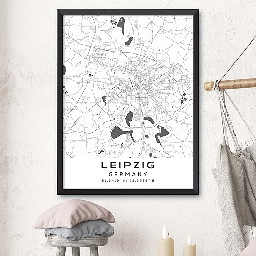 Miniatura 3 de Map of Leipzig, Germany, Light 2 (24x36)