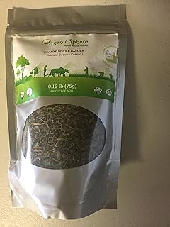 Brahmi Whole Bacopa - USDA Certified Organic - EU Organic - Adulteration Free - Sodium Free - 100 Grams - Organic Sphere