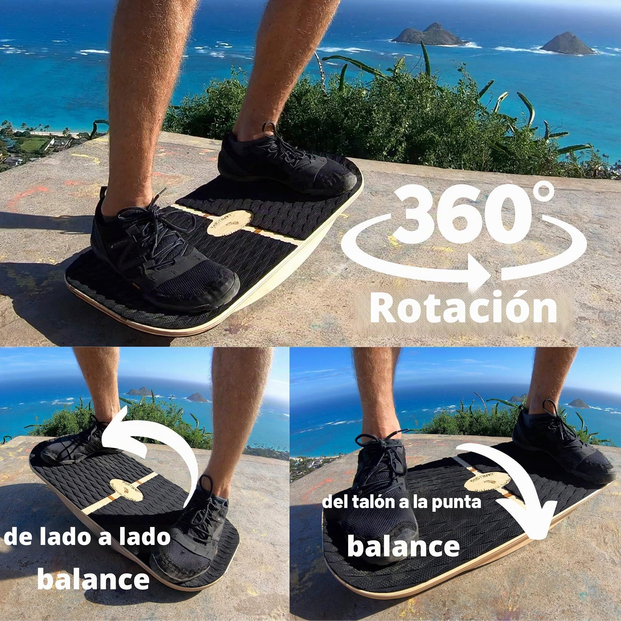 Blue Planet Balance Surfer 7-in-1 Bamboo Wooden Balance Board Trainer for Office, Gym & Home | Great for Standing Desks, Surfing, Sup, Yoga, Physical Therapy, Exercise!…