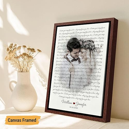 Vista 38 de VICILO Póster musical personalizado con letras de canciones, decoración sentimental perfecta, regalo de San Valentín para él, regalos de novio