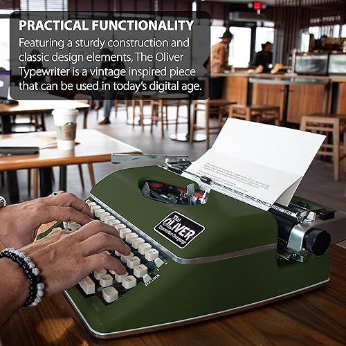 Miniatura 3 de Máquina de escribir manual atemporal, oliva Verde -Oliva
