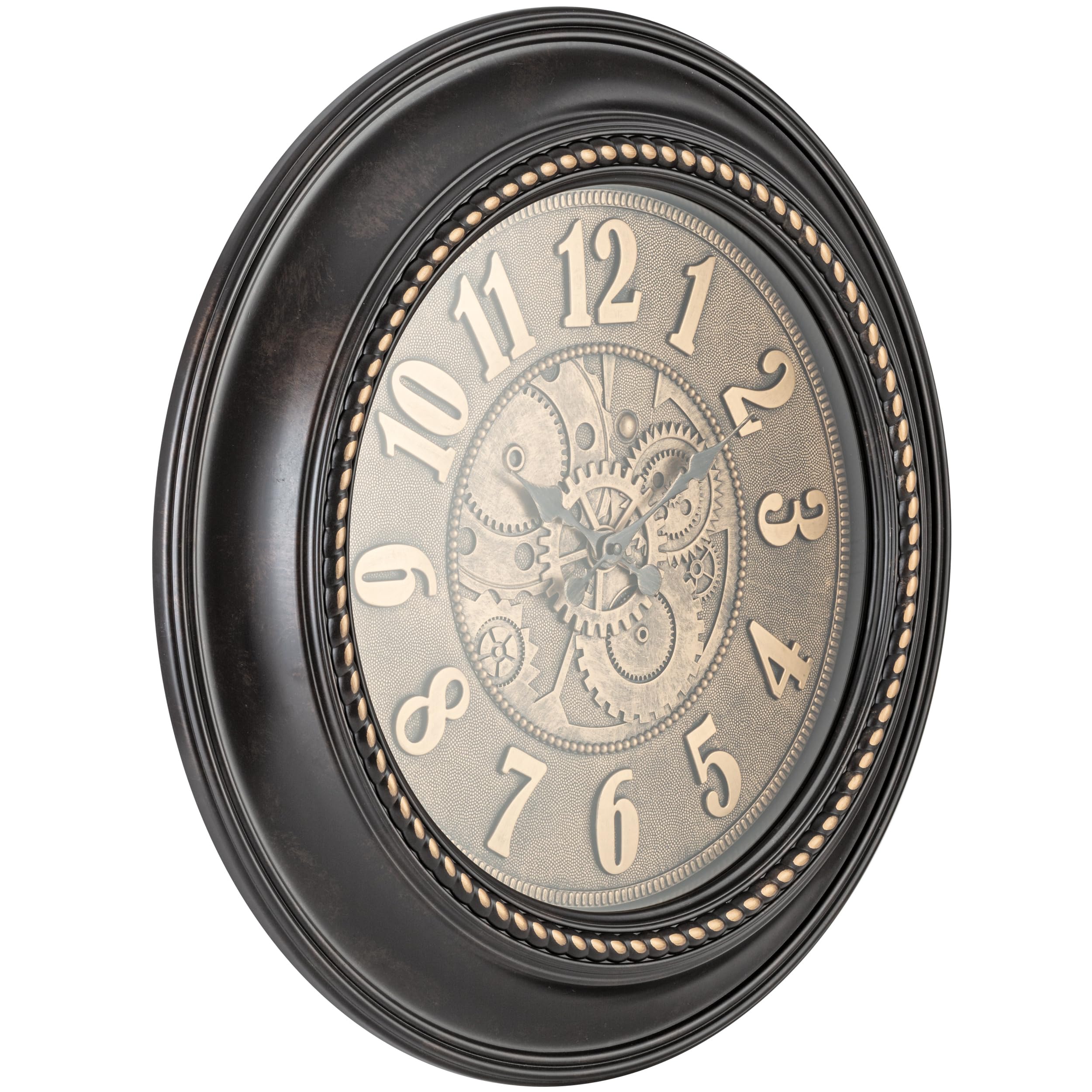Horloge murale 24" Pacific Bay Rodalben Noir : habillez vos grands murs vides avec style