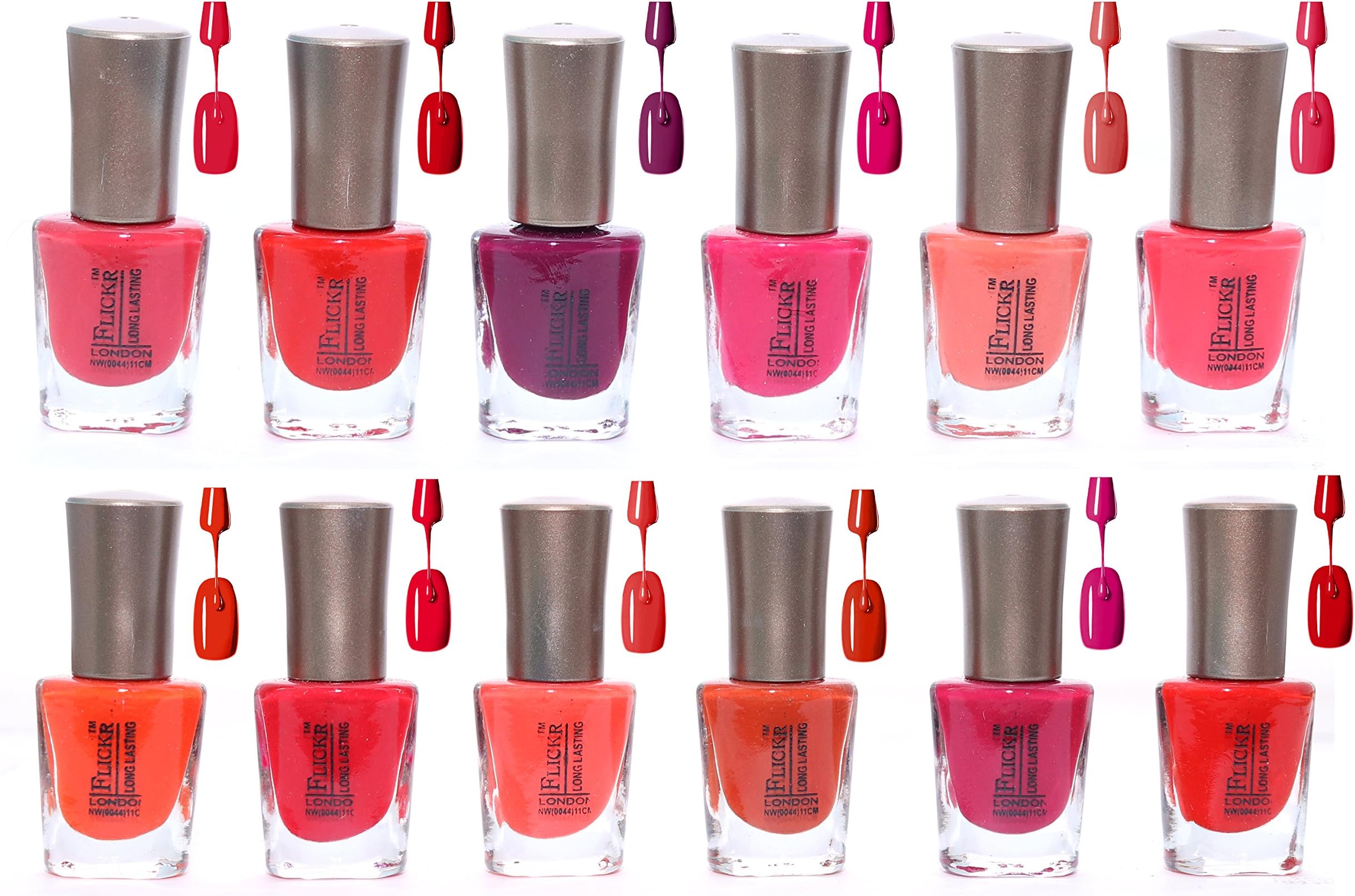 Forfor London Trendy Colors Nail Enamels - Combo Of 12 Pcs (Matt3)