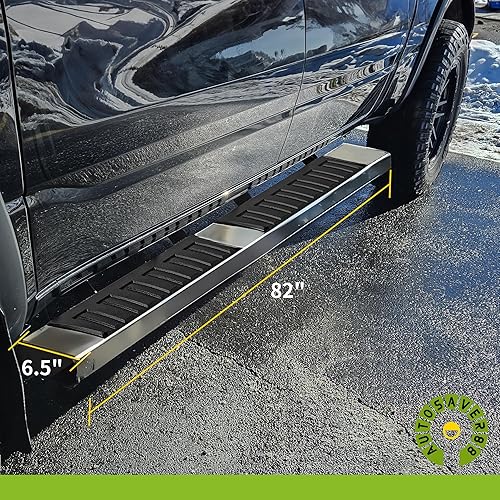 Miniatura 8 de AUTOSAVER88 Estribos de 6 pulgadas compatibles con Toyota Tundra 2007-2021 doble cabina (2 puertas traseras de tamaño medio), barras laterales Nerf