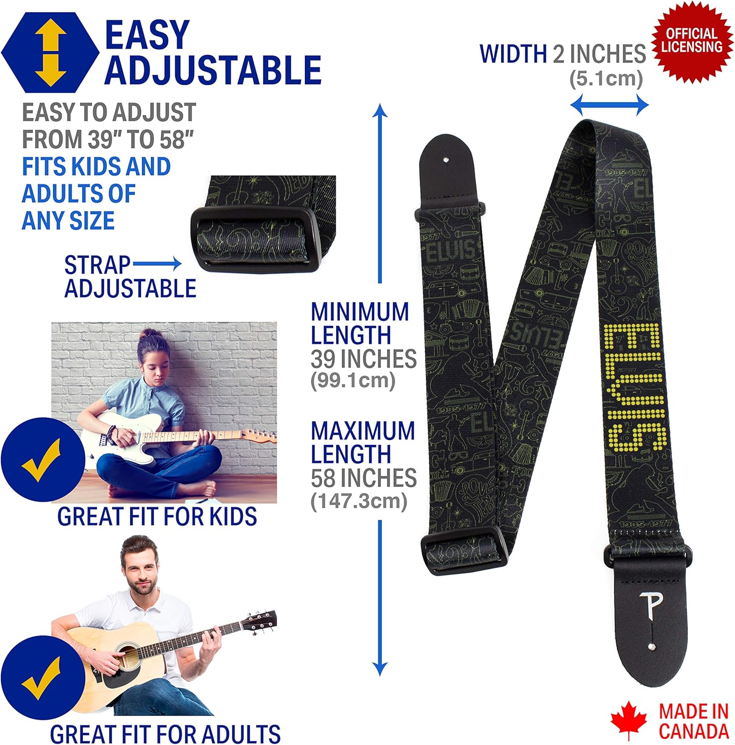 Perri's Leather Ltd. Poly Pro Hootenanny Guitar Straps