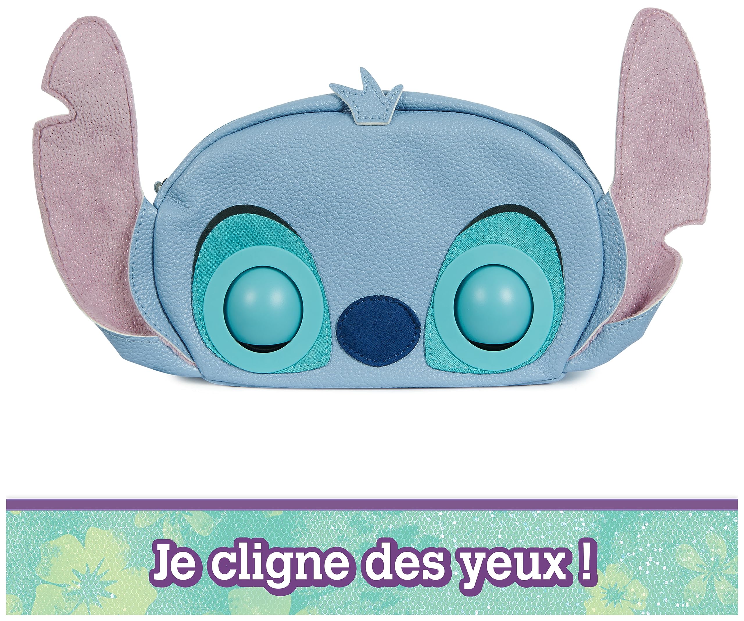 Disney Stitch - Purse Pets - Compagnon Interactif Format Sac à Main - Animal Interactif Qui Cligne Des Yeux - Sac À L'Epaule Ou Sac à Bandoulière - 30 Sons Et Réactions - Jouet Enfant 4 Ans Et +