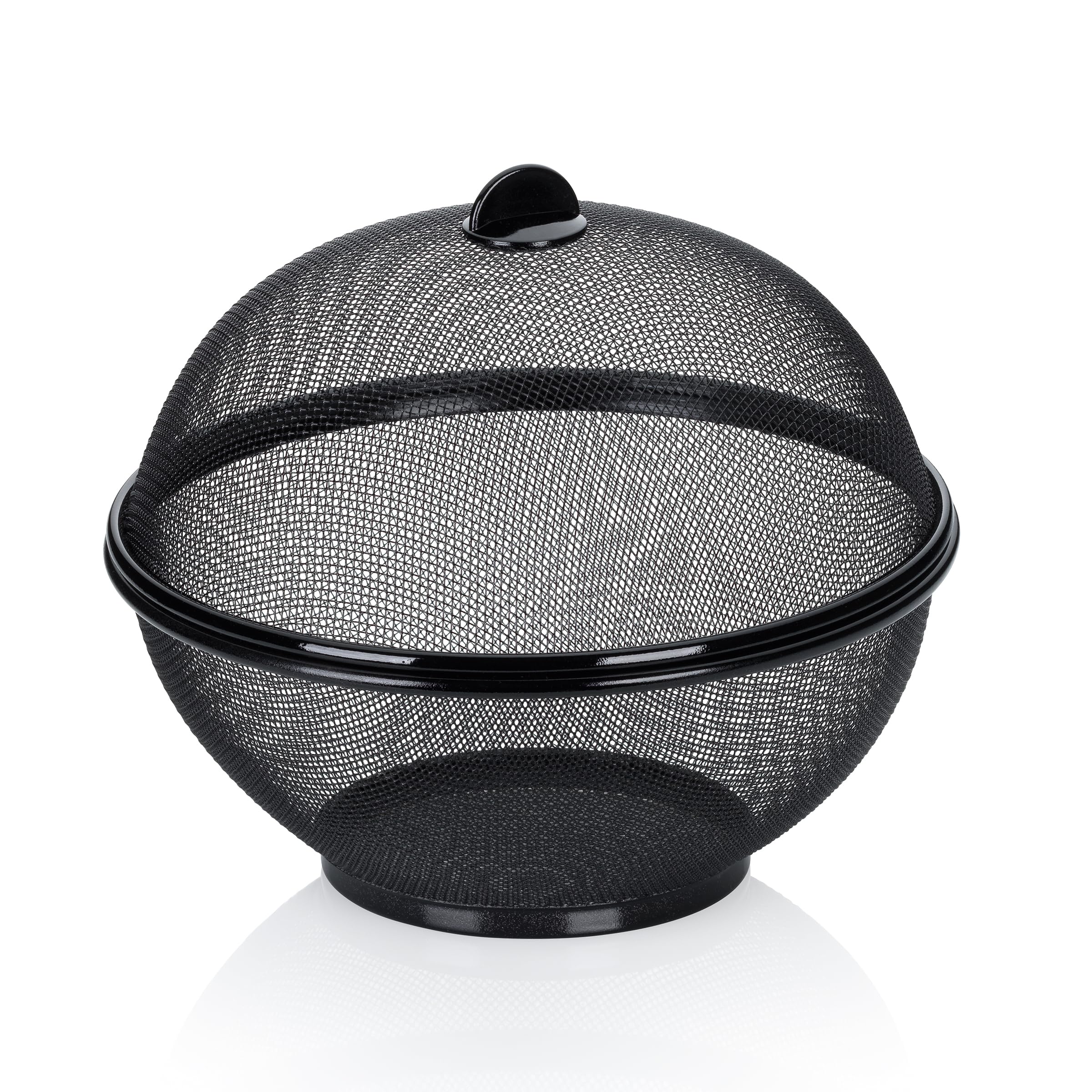 kela Como Fruit Basket with Fly Protection 26.5 cm Food Cover Fruit Basket with Lid Fly Cover Metal Black