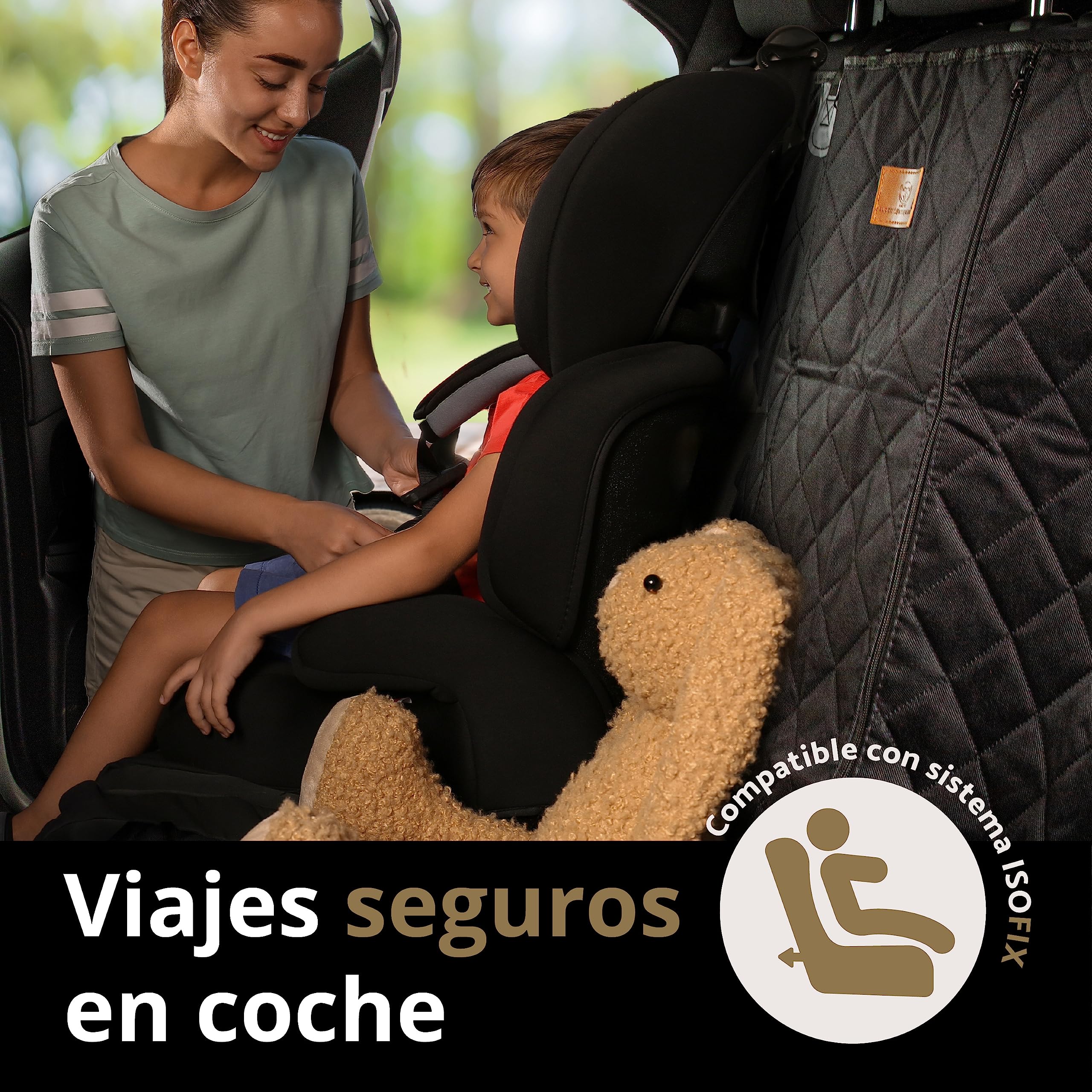 AMZPET ISOFIX Funda Coche Perros - Impermeable, Resistente a arañazos, Antideslizante, Lavable (133 x 56 cm)