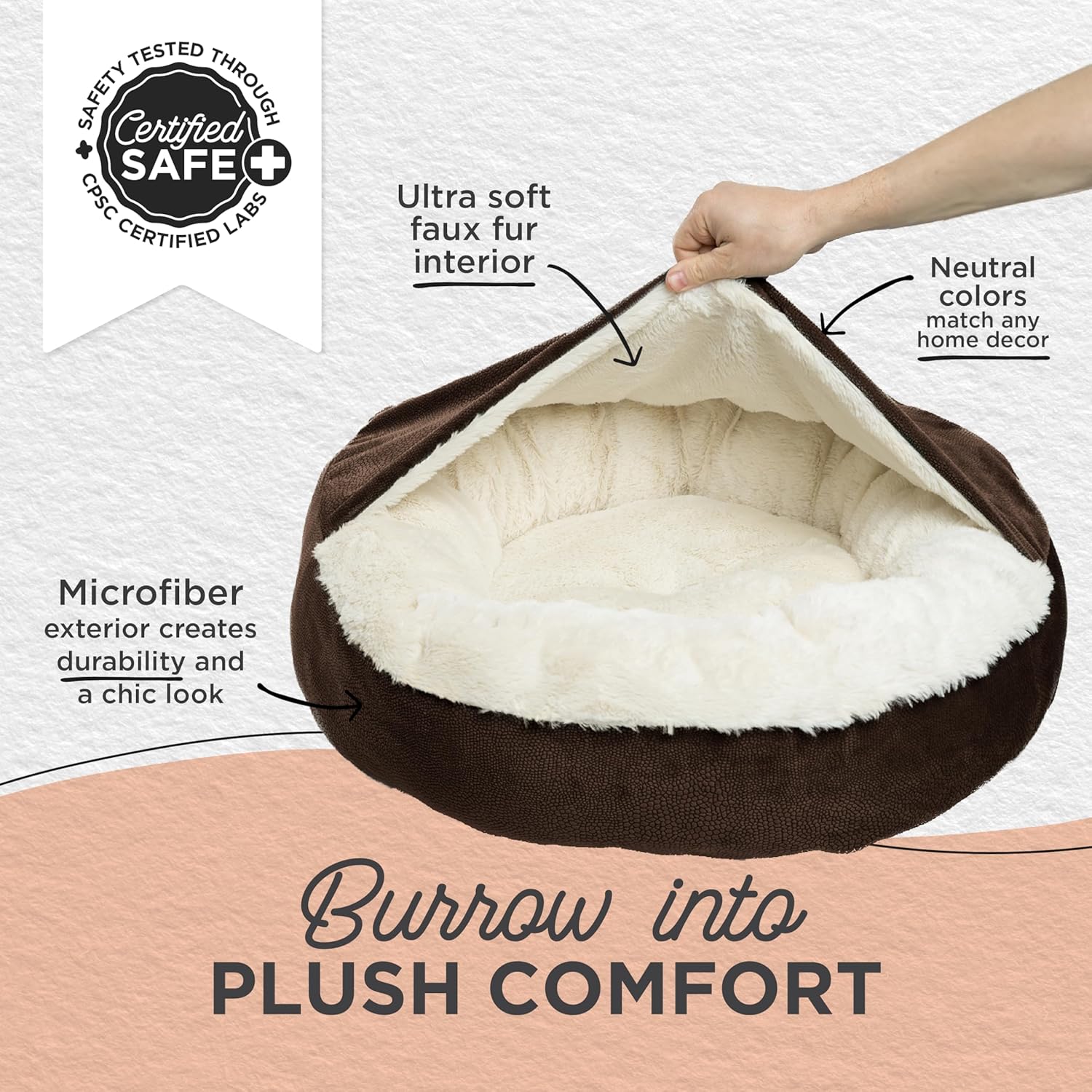 review Best Friends by Sheri Cozy Cuddler Ilan Microfiber Hooded Blanket Cat and Dog Bed in Dark Chocolate 26