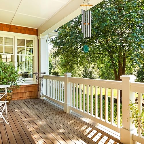 Miniatura 6 de Woodstock Chimes Signature Collection, Woodstock - Campanilla celta, campanilla de viento de ágata de 24 pulgadas, campanillas de viento de música