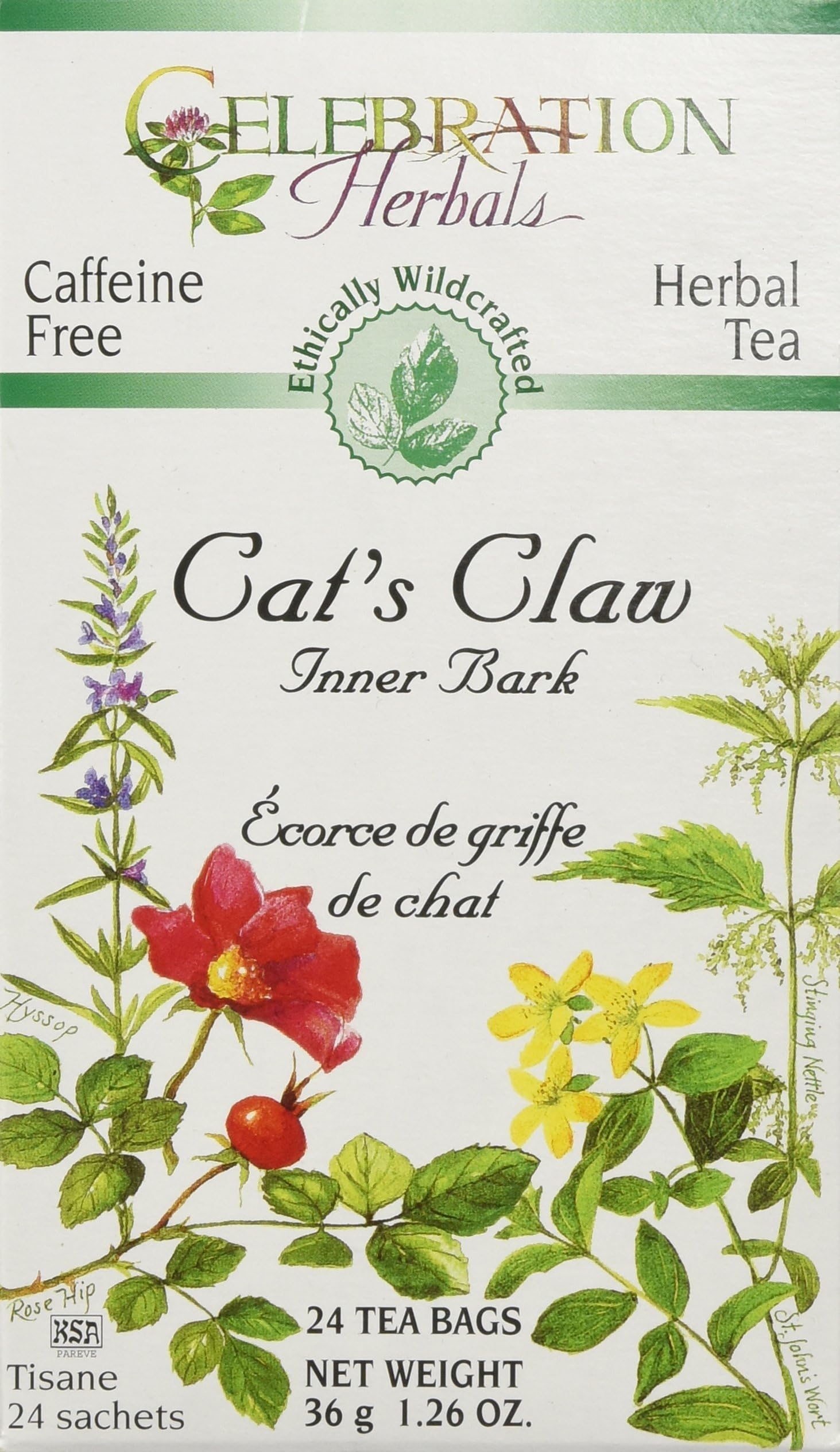 Celebration Herbals Cats Claw Inner Bark, 24 Herbal Tea Bags