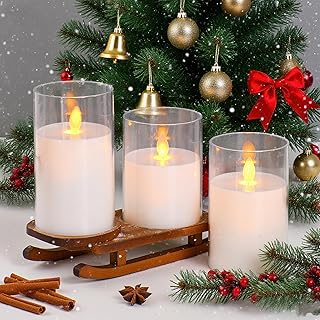 3Pcs LED Flameless Candles Fake Pillar Candles Battery Operated White Home Decor Halloween Christmas 3" 4" 5"