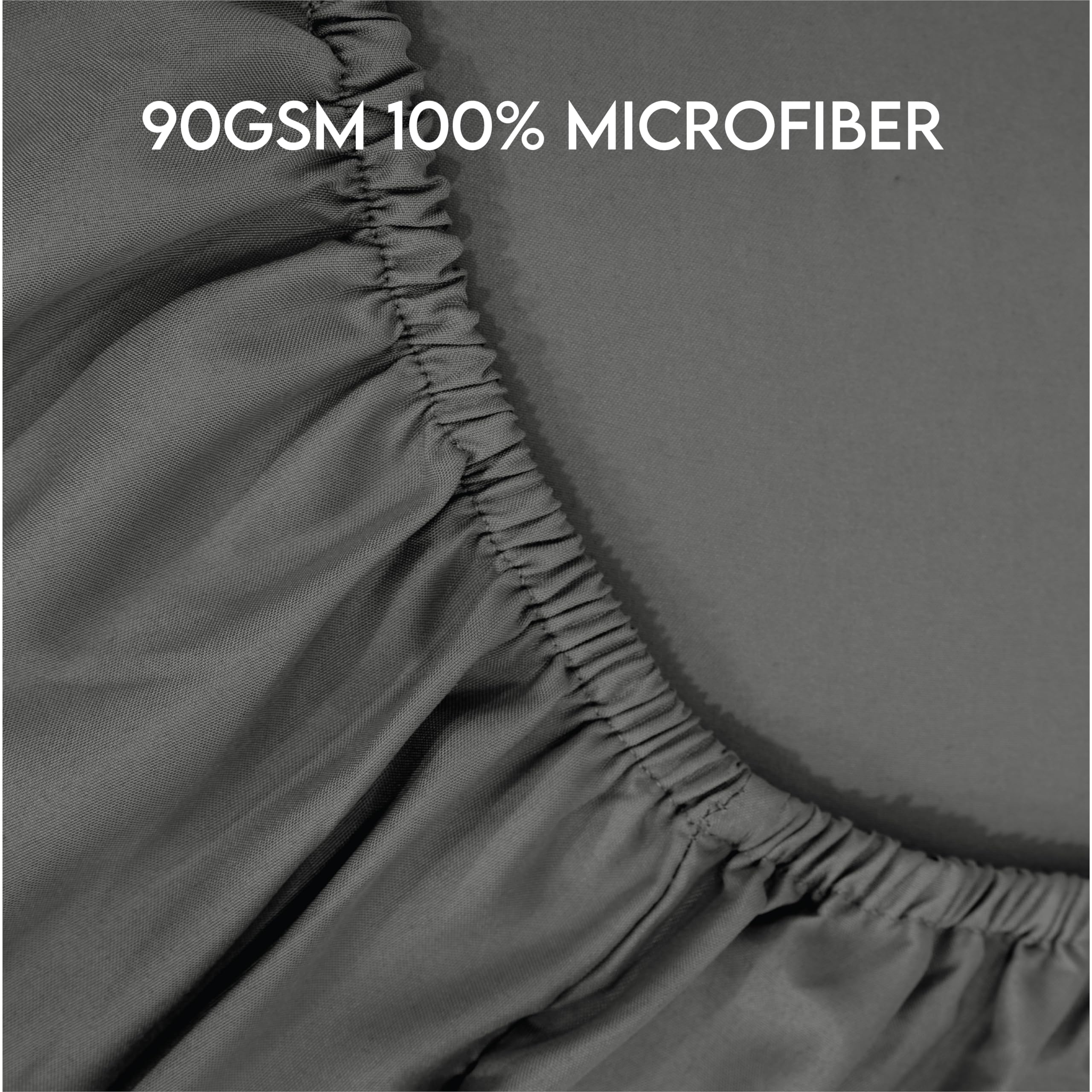 Moonlight Bedding Double Fitted Sheet - 25cm Deep Pockets Ultra Soft Brushed Microfiber Charcoal - View #7