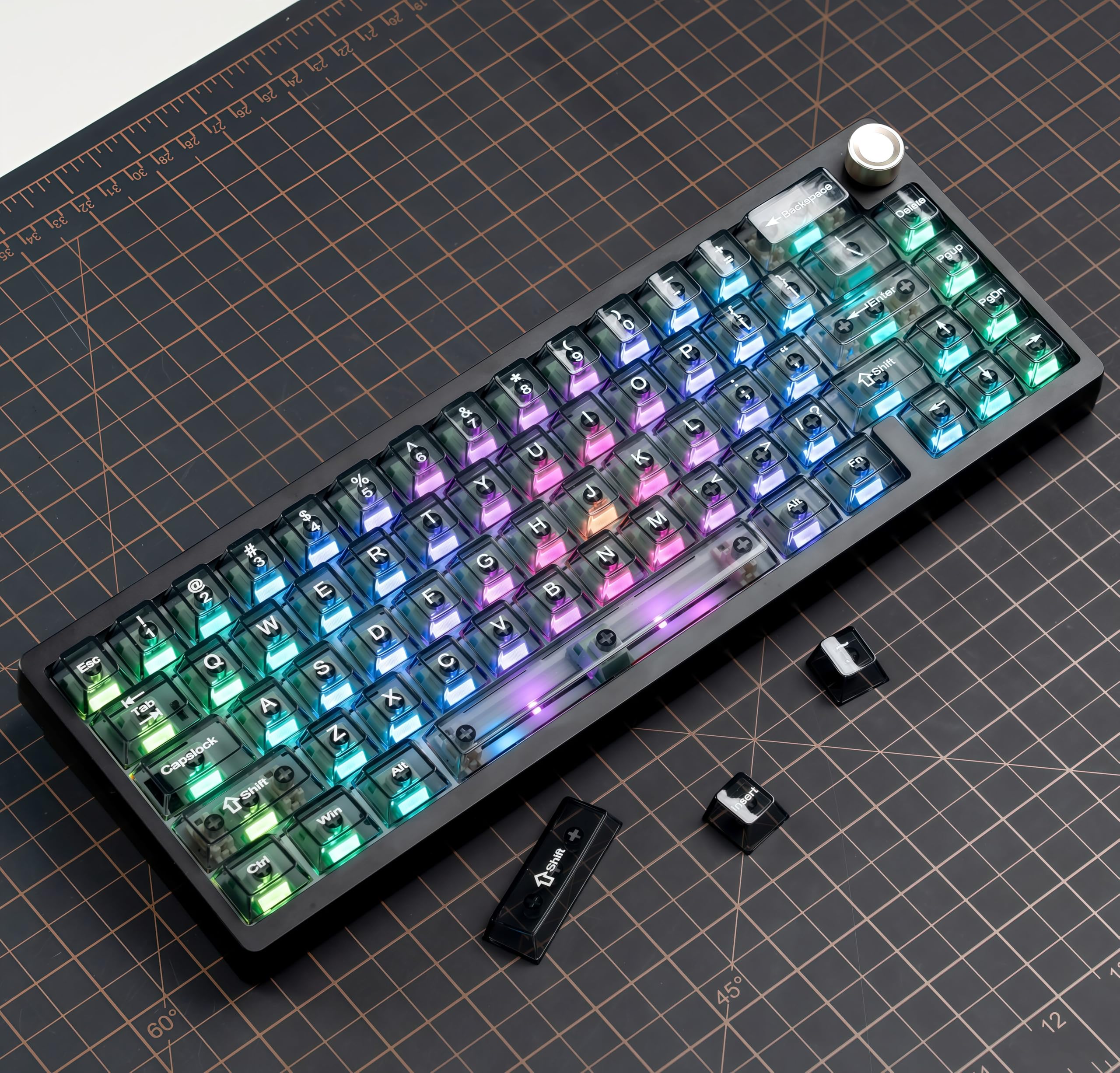 Amazon.co.jp: dagaladoo ブラッククリアキーボードキーキャップ、透明
