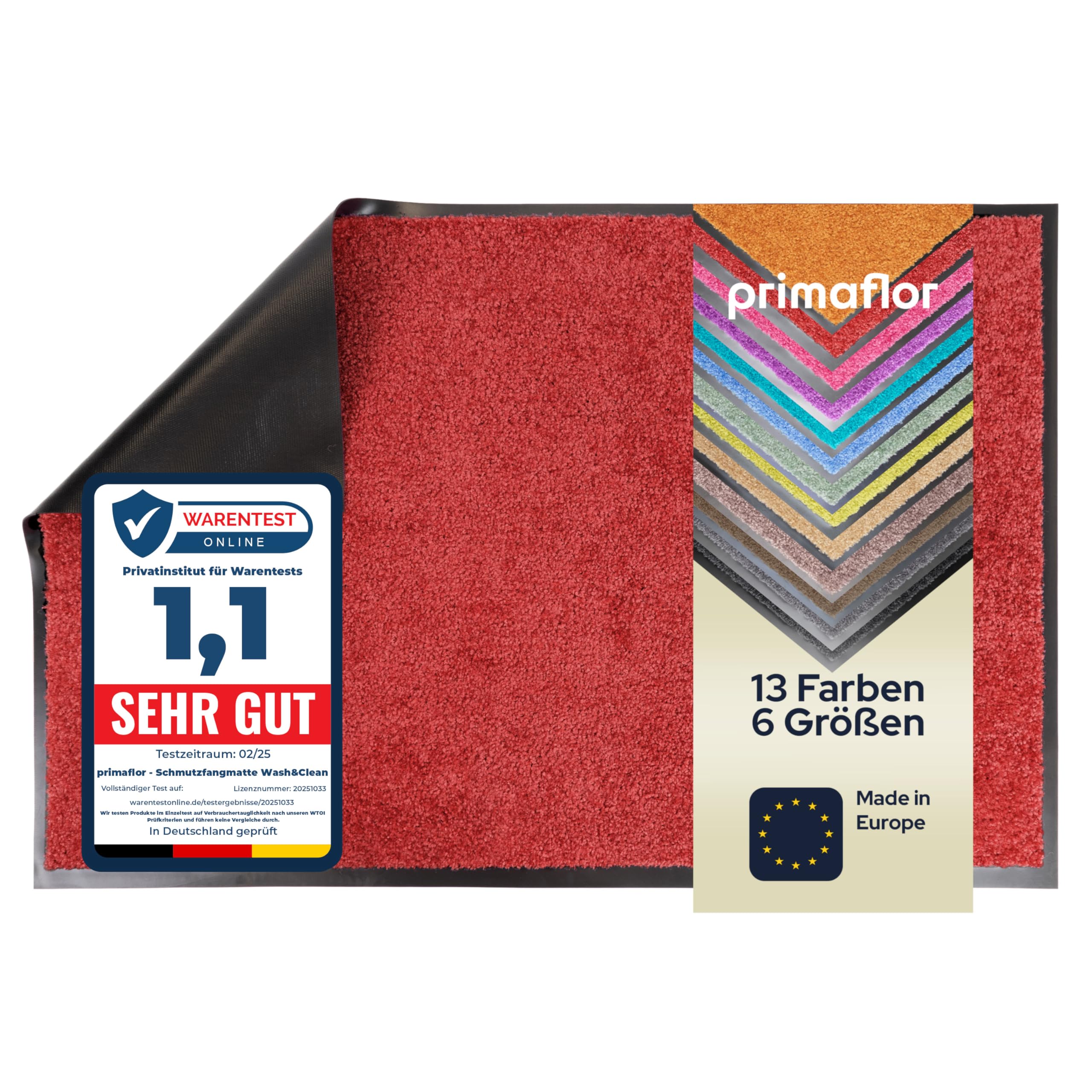 Primaflor Schmutzfangmatte Clean | 60 x 180 cm | Rot