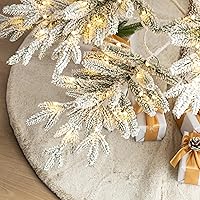 Vista 88 de Glitzhome Prelit Christmas Tree, 6ft Flocked Artificial Christmas Tree Serene Snowscape Fir with 300 Warm White Lights for Home, Office, Party