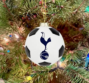 Tree Buddees x Tottenham Hotspur F.C. Official Football Club Bauble Limited Edition Spurs Christmas Ornament - Premier League Soccer Team (Glass Soccer Ball)