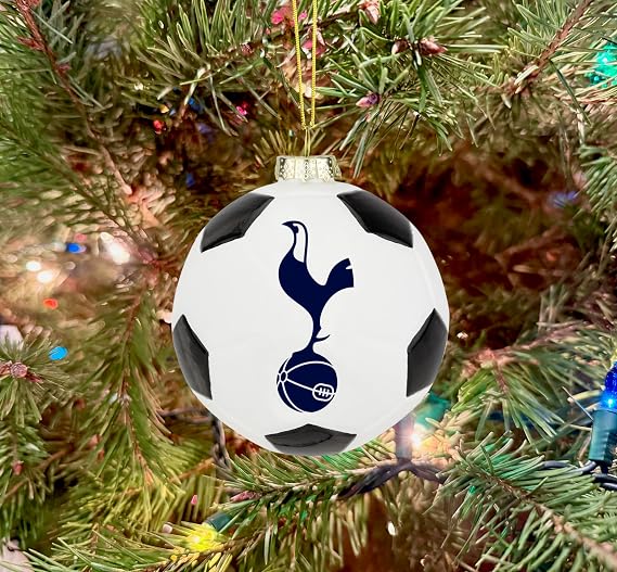 Tree Buddees x Tottenham Hotspur F.C. Official Football Club Bauble Limited Edition Spurs Christmas Ornament - Premier League Soccer Team (Glass Soccer Ball)