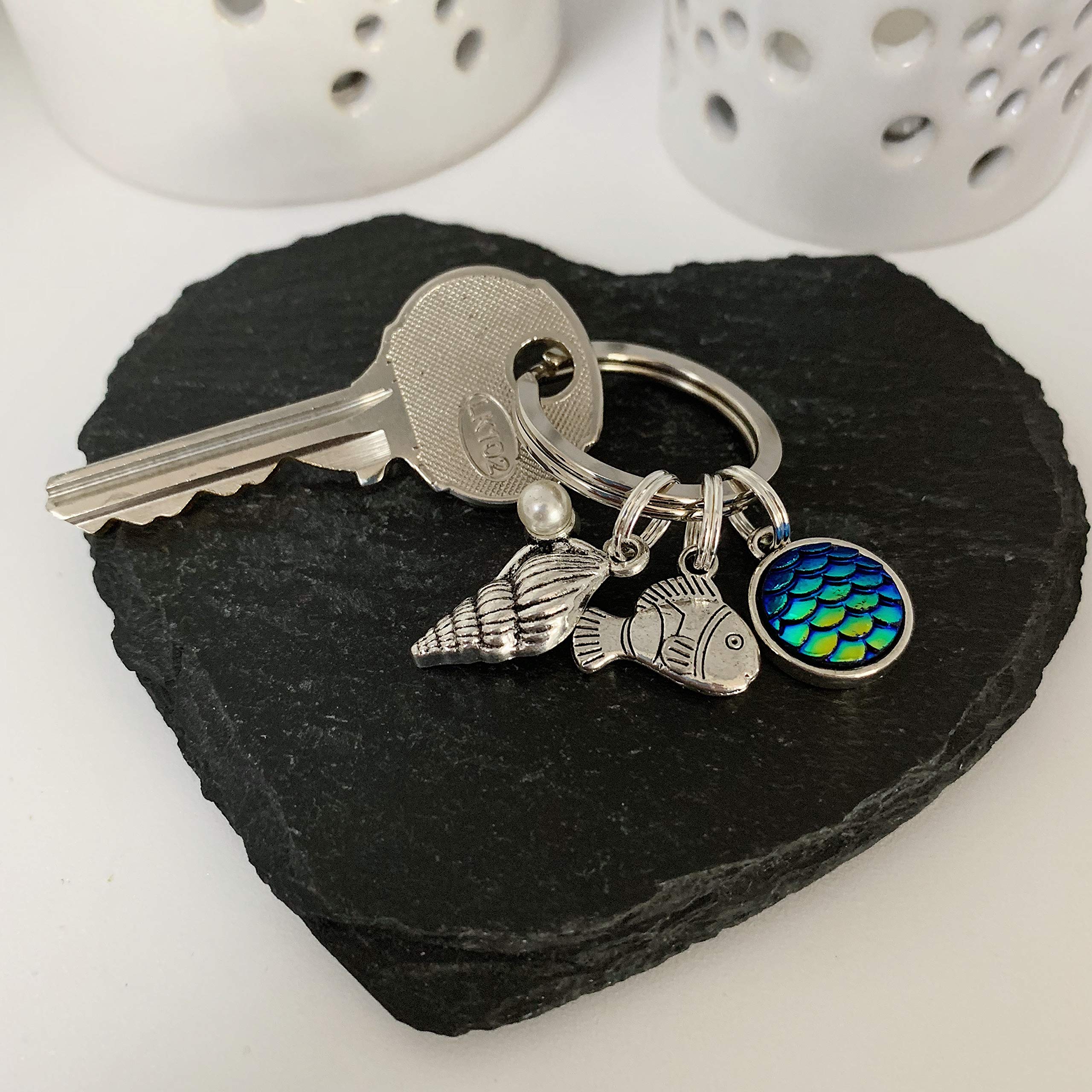 Seaside Keychain | Boho Beach Bag Charm by BlueHawkDesigns