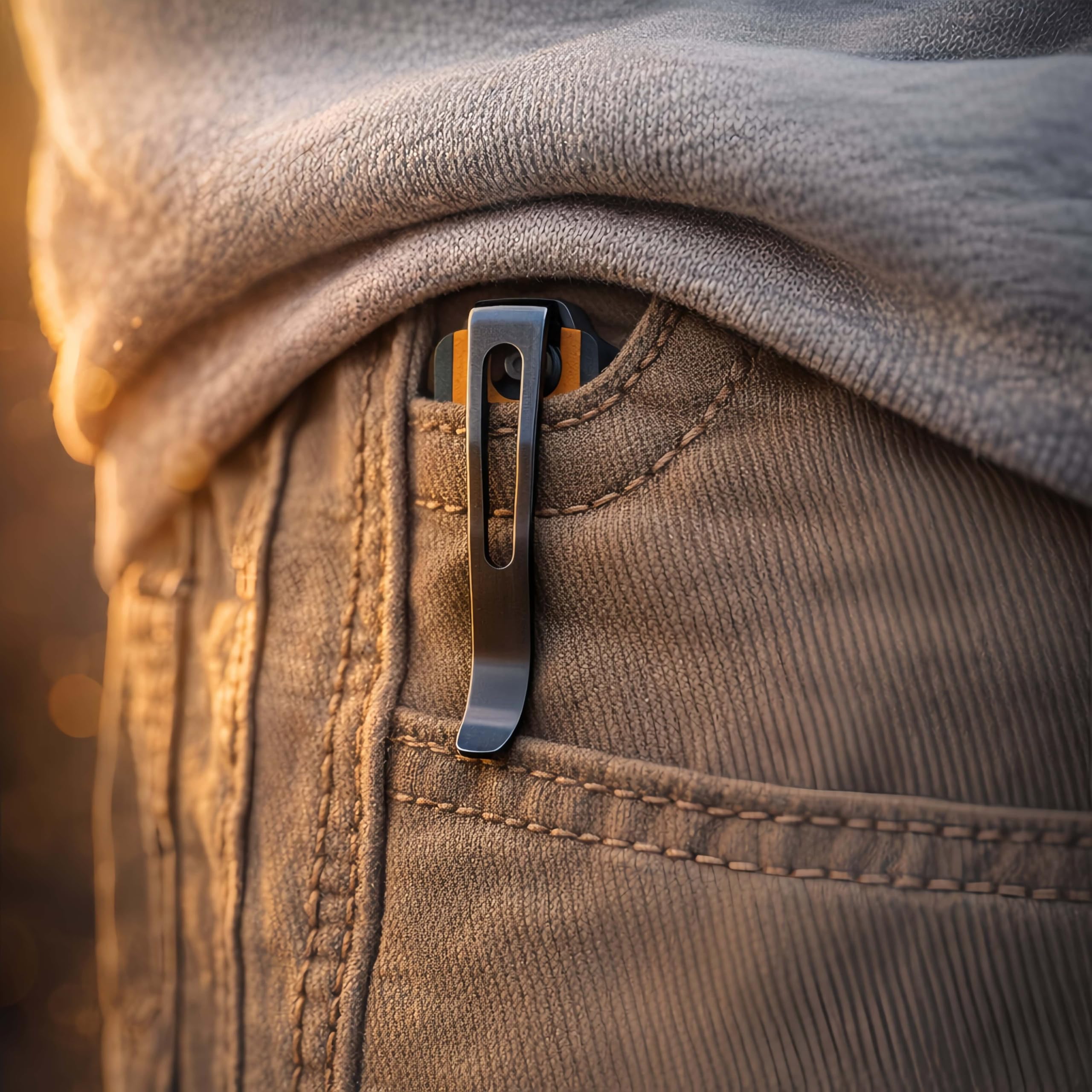 Coltello Tascabile EDC Chiudibile,Lama 5,6 cm con Rivestimento DLC Nero, Impugnatura in G10 Verde Oliva e Intarsi in Fibra di Carbonio, Double-Detent Slip Joint, Hardware in Titanio Satinato