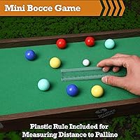 Vista 5 de Sterling Games Tabletop Bowling Combo Set, Wooden Arcade Board with Marbles and Pins, Indoor Table Top Game for Kids and Family