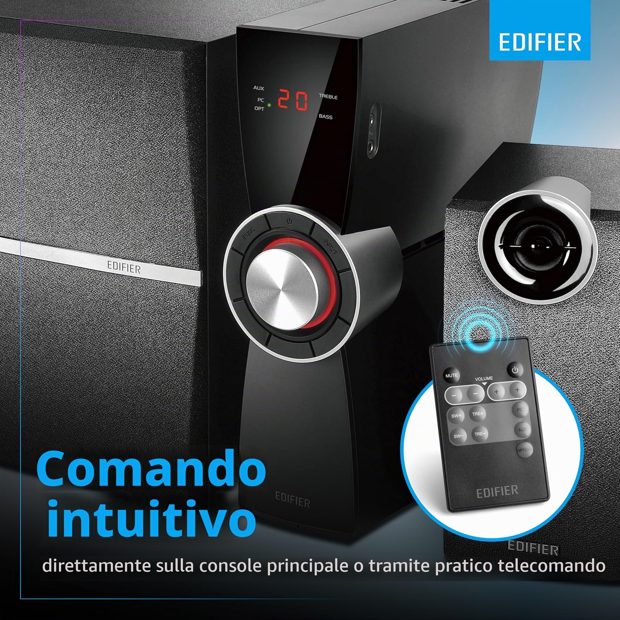 Edifier C2XD - Sistema di altoparlanti 2.1 nero 53W