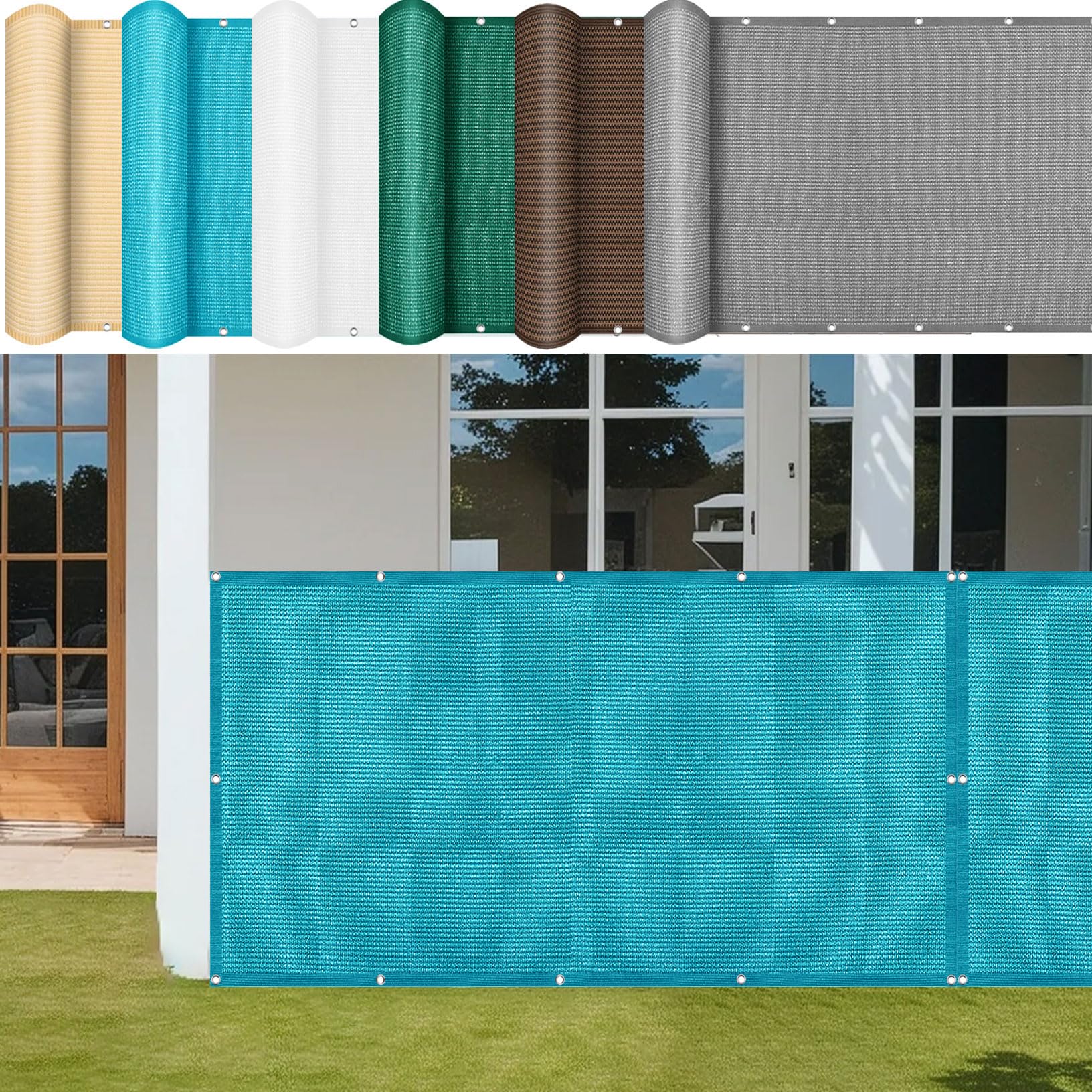 Voile d'ombrage haut de gamme 200x550 bleu ciel pour pergola