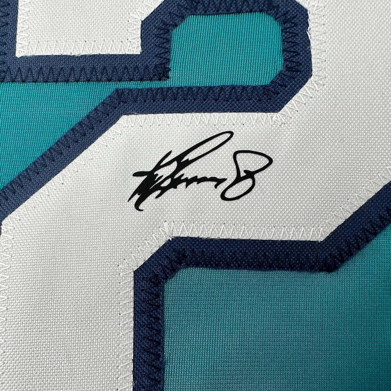 Facsimile Autographed Ken Griffey Jr. Seattle Teal Reprint Laser Auto Baseball Jersey Size Men's XL - Image 2