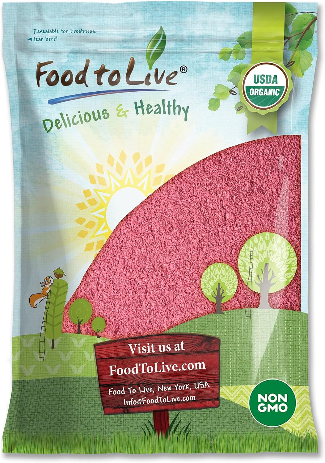 Food to Live Organic Cranberry Juice Powder, 8 Pounds - Non-GMO, Unsulfured, Raw, Dried Fruit, Vegan, Bulk, Great for Juices, Smoothies, Yogurts, & Breakfast Drinks, Contains Maltodextrin