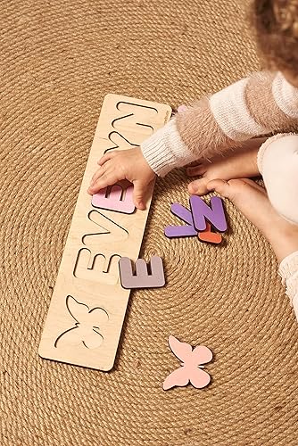 Miniatura 6 de Baby Puzzle Name with Custom Design Personalized Nursery sign Wooden Decor Toddler gift idea for girls and boys