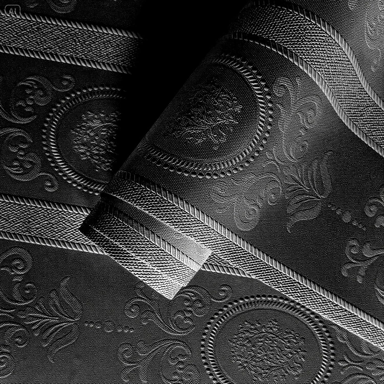 Peel-and-Stick Wallpaper Textured 3D Embossed Wallpaper Modern Waterproof self-Adhesive Film(Black,10m)