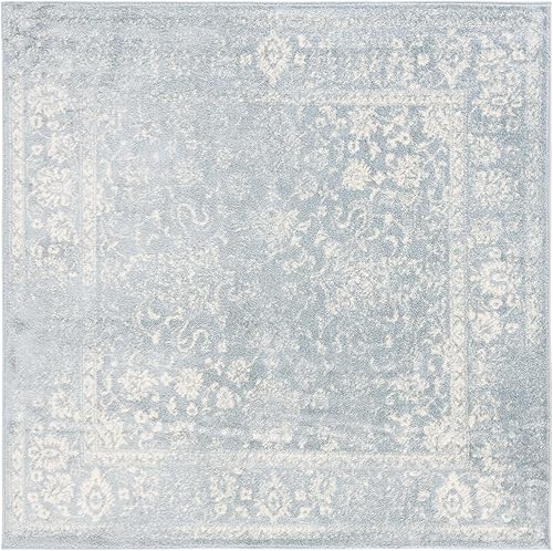 Miniatura 596 de Safavieh colección Adirondack - Alfombra de área, 6 x 9 pies, gris y azul, diseño oriental desgastado, no desprende pelusa, fácil cuidado, ideal