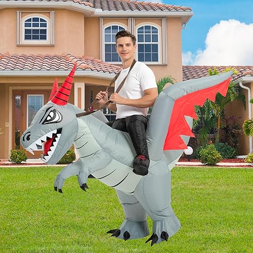 Miniatura 2 de tasanor Disfraces de dinosaurio para adultos, disfraz inflable para adultos, disfraz de dragón inflable, disfraces de Halloween para hombres y