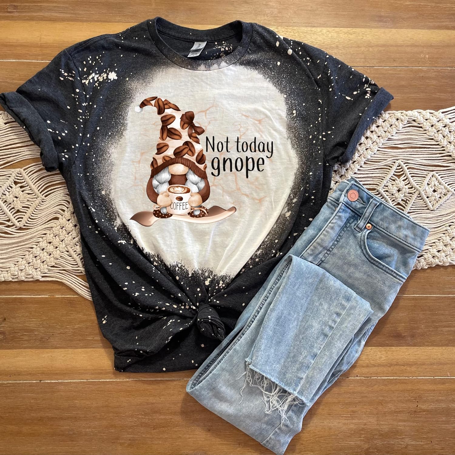 Coffee Gnome Sublimation Transfer, Ready to Press, Coffee Transfer, Ready to Use, Coffee Lover Sub Design, Not Today Gnope Coffee Gnome (Adult x5)