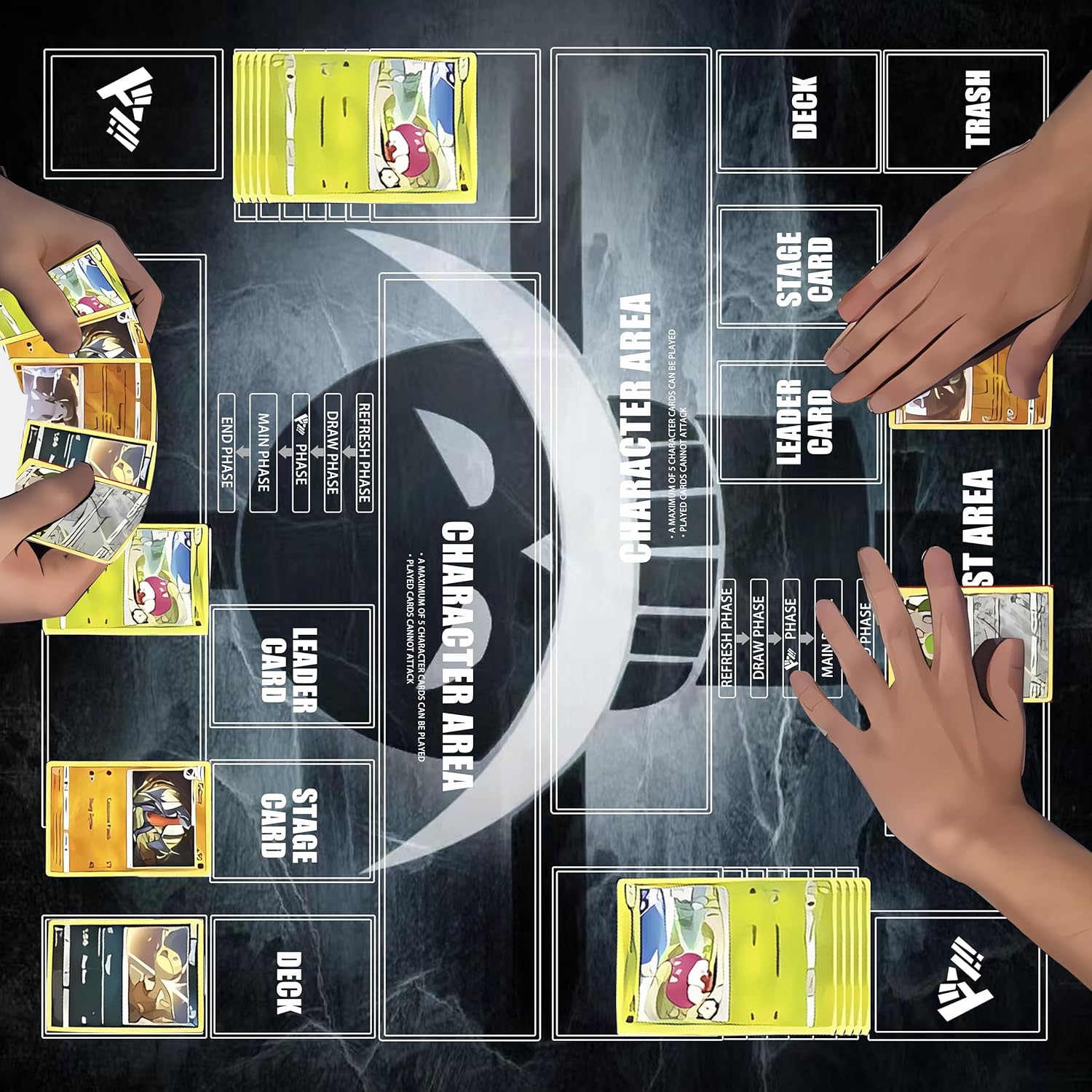 Playmat for One Piece Card Game for Two Players, 24x24 inches, with 4-Pocket Card Binder Set and 400+ Card Capacity (Smell)