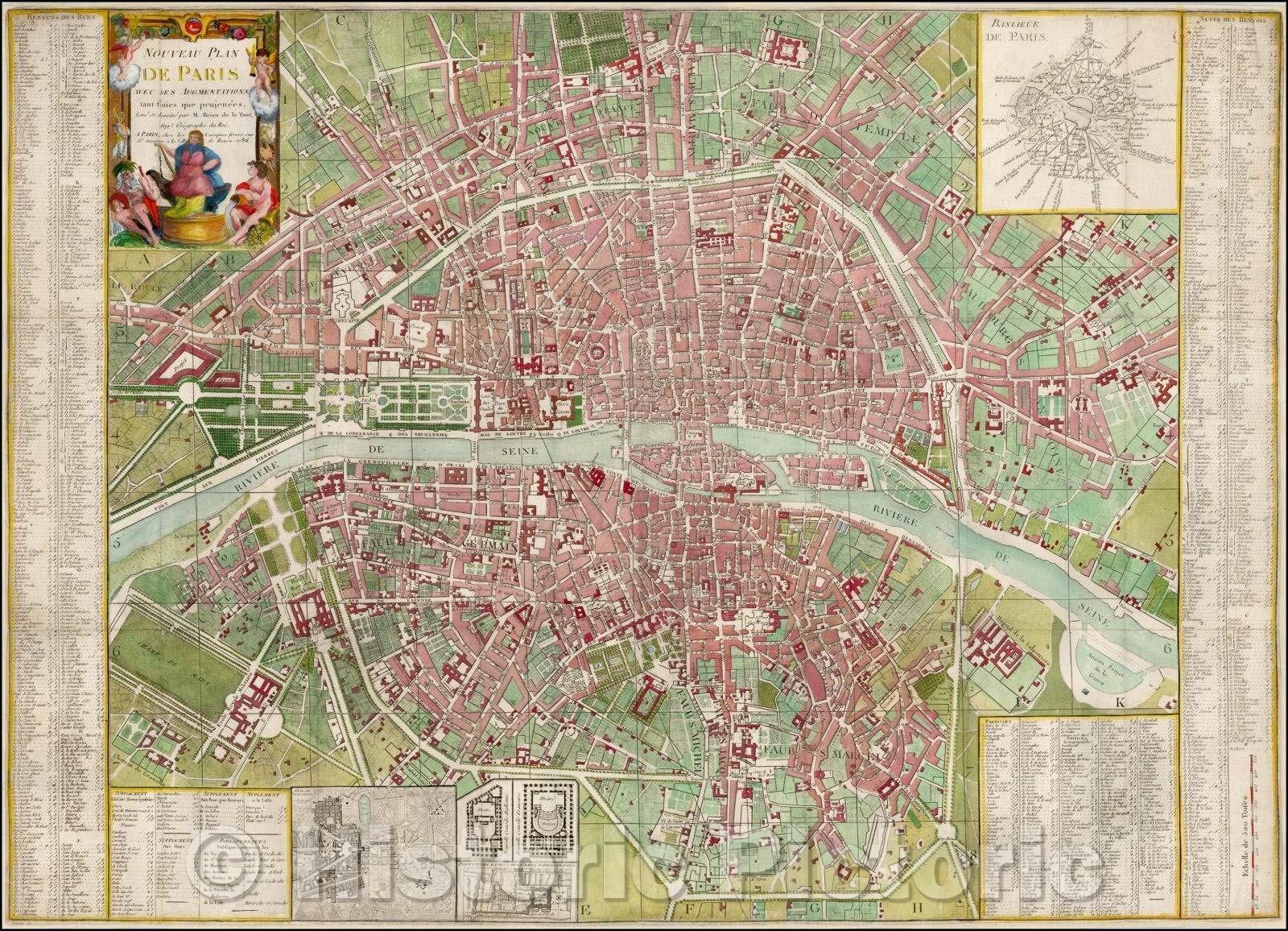 Amazon.com: Plan of Paris 1786 - French Revolution Era Historical