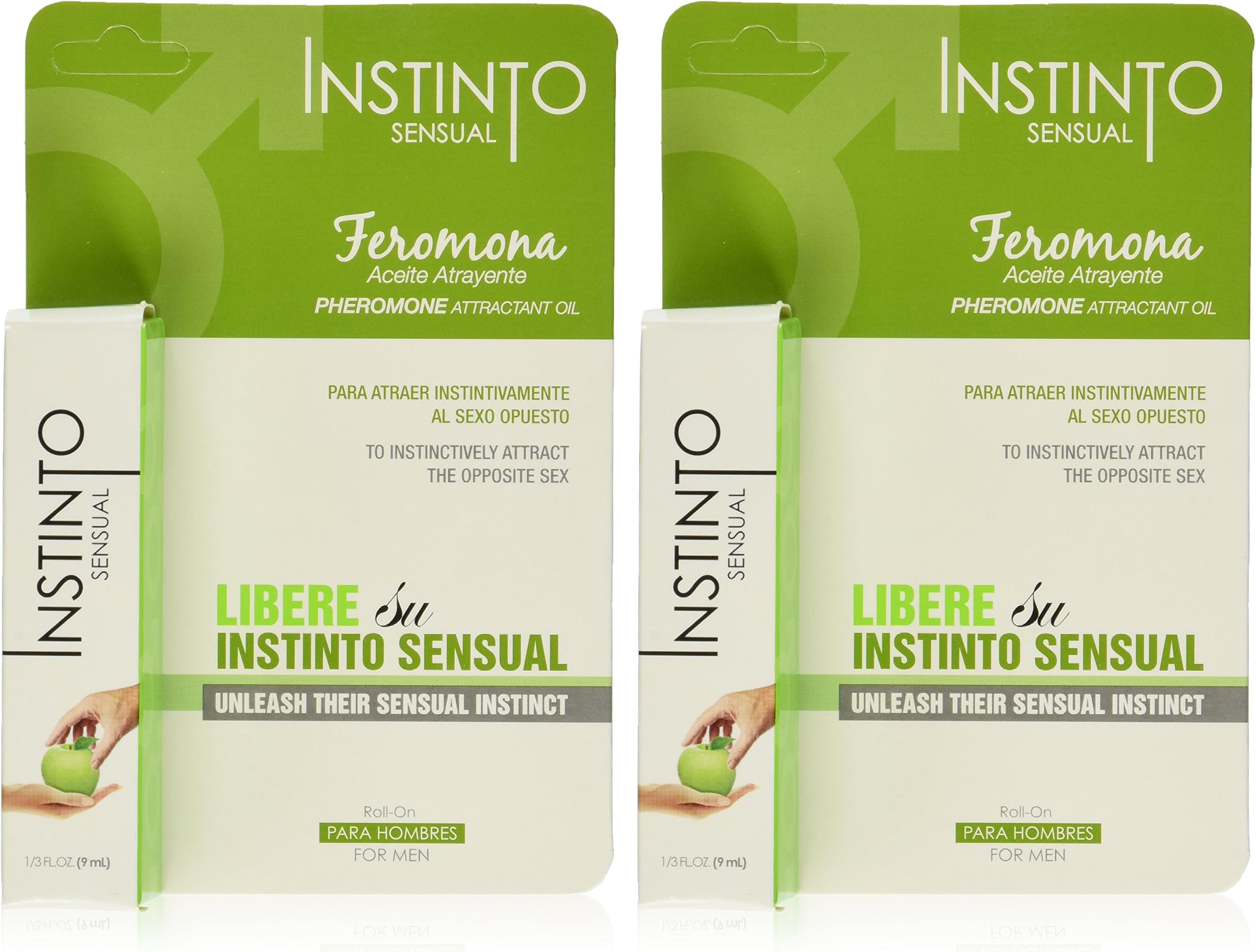 Instinto Sensual Pheromones for Men, 9 ml, 2-PACK-Feromonas Para Hombres 2-pack