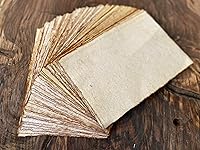 Wanderings Vintage Handmade Deckle Edge Cards 2x3.5" 150GSM 50 Pack - Blank Recycled Cotton Paper for Crafts, Place Cards, Invitations