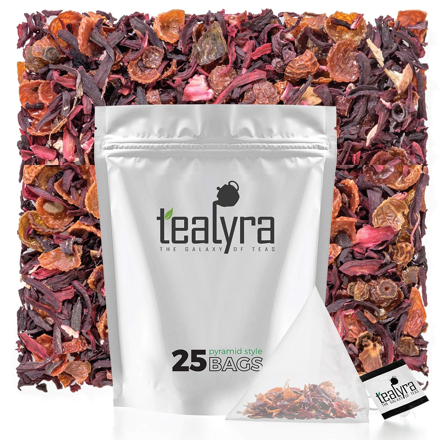 Tealyra - Hibiscus and Rosehips - Herbla Loose Leaf Tea - Health Tonic - Supports Healthy Blood Pressure - Caffeine-Free - Vitamins Rich - All Natural - 224g (8-ounce)