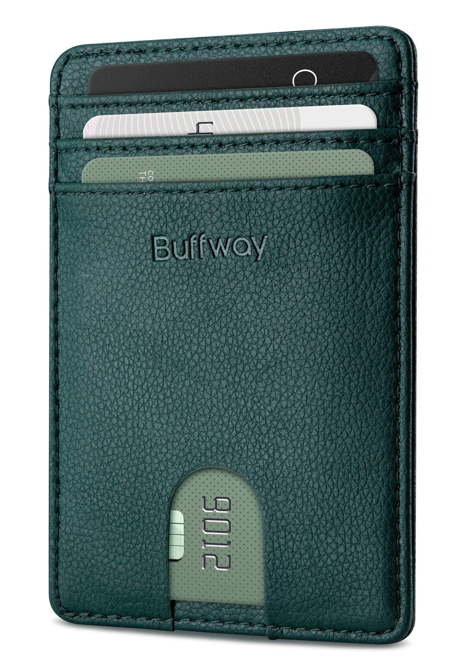BuffwayMens RFID Blocking Slim Bifold Wallet Minimalist Leather Small Wallets for Men with Cash Pocket and Card Holder Slots