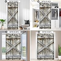 Vista 8 de Cortinas de puerta de granero para puertas, cortina opaca rústica para puerta de privacidad, cortinas divisoras de habitación, cortina de armario