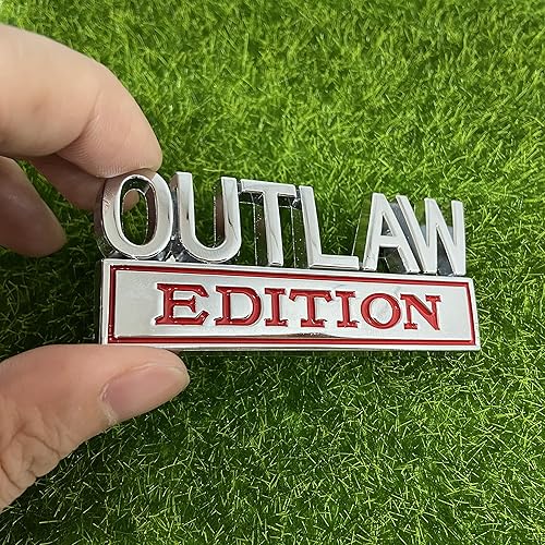 2 emblemas cromados Outlaw Edition, insignia 3D para automóvil con adhesivo fuerte 3M, reemplazo de guardabarros para decoración lateral del