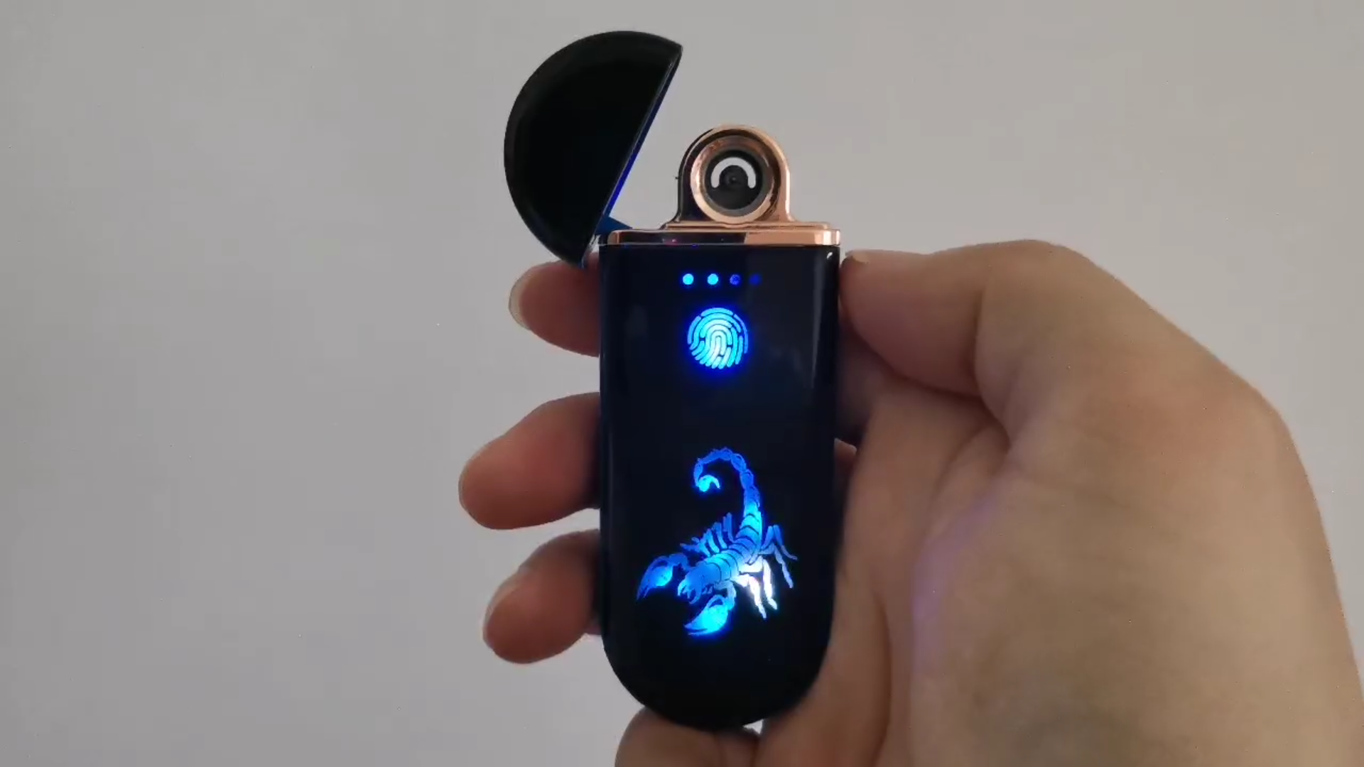 Encendedor Eléctrico Recargable Spinning Arc Negro miniatura 7