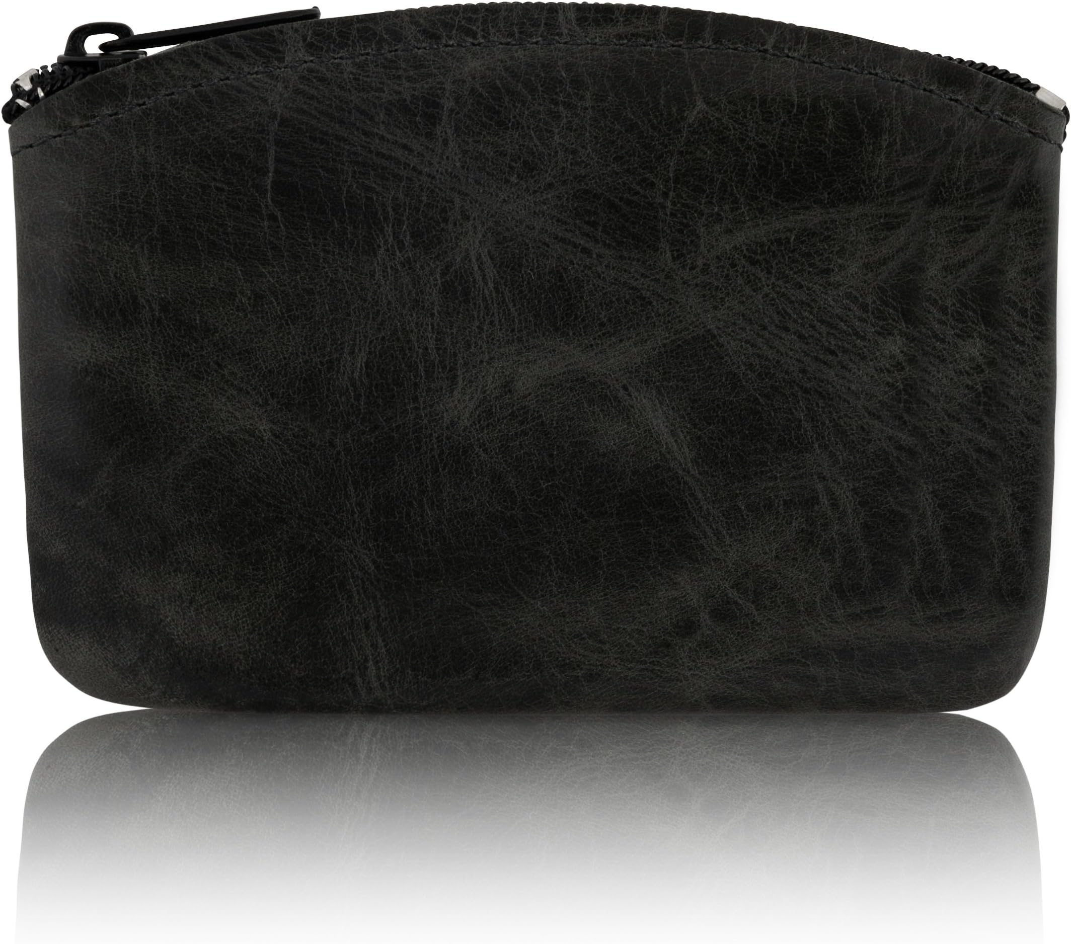 Genuine Leather Large Coin Purse for Women, Change Purse Zipper Wallet For Men Size 5x3 U.S.A. Made By Nabob Leather