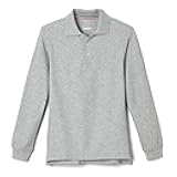 Boys Pique Polo School Uniform Shirt with Long Sleeves for Boys and Girls