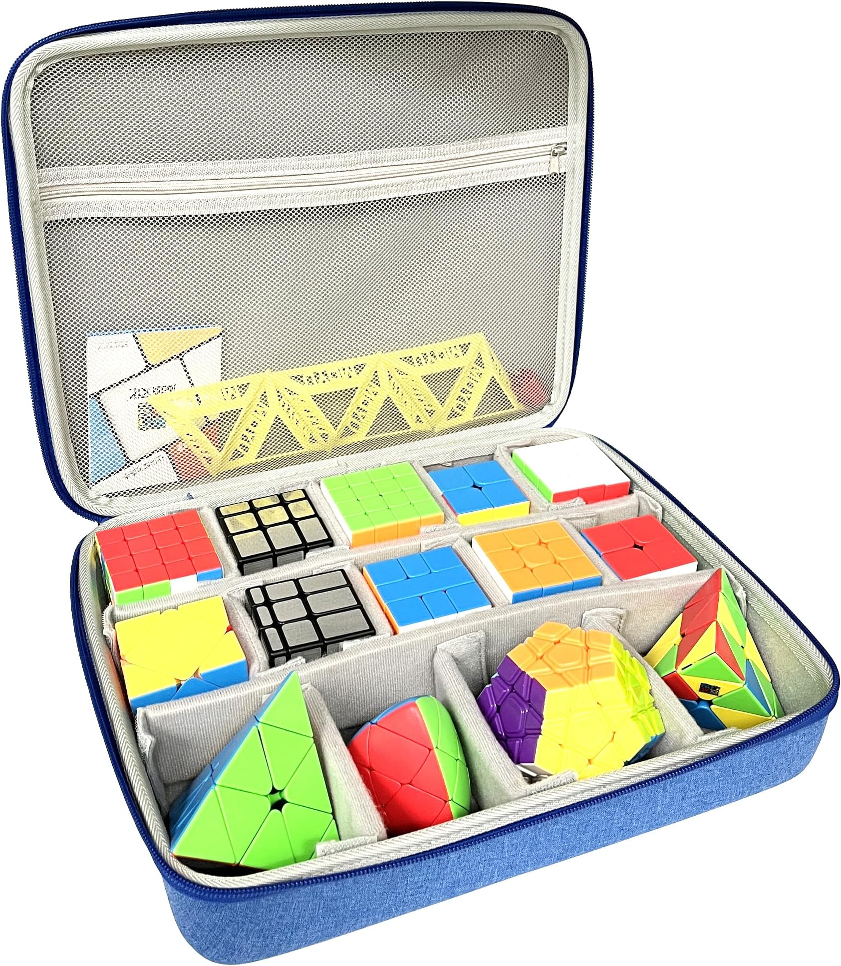 Speed Cube Hard EVA Case Bag Compatible with Shashibo/for Rubik’s/for Jurnwey/for Roxenda Brain Teaser Fidget Toy. Storage Travel Holder for Cube Puzzle Travel Game (Case Only) (Blue)