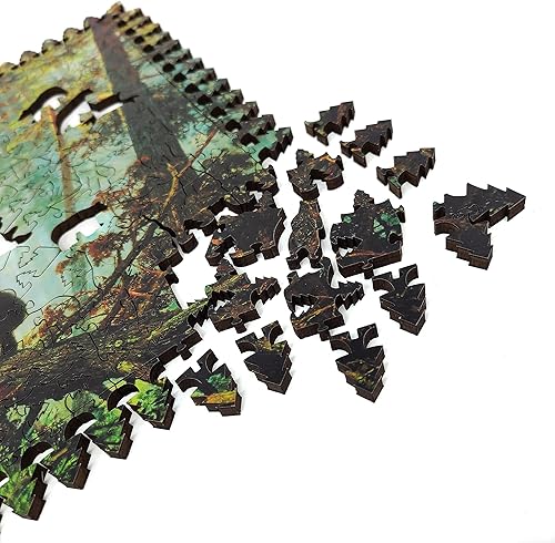 Miniatura 8 de Rompecabezas de madera para adultos, fabricado en los Estados Unidos por FoxSmartBox - 390 piezas - Morning in a Pine Forest