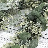 Vista 3 de FLORLAB 6.2 Ft Long Faux Eucalyptus Greenery - Wedding Arch Summer Decor - Lambs Ear & Magnolia Garland